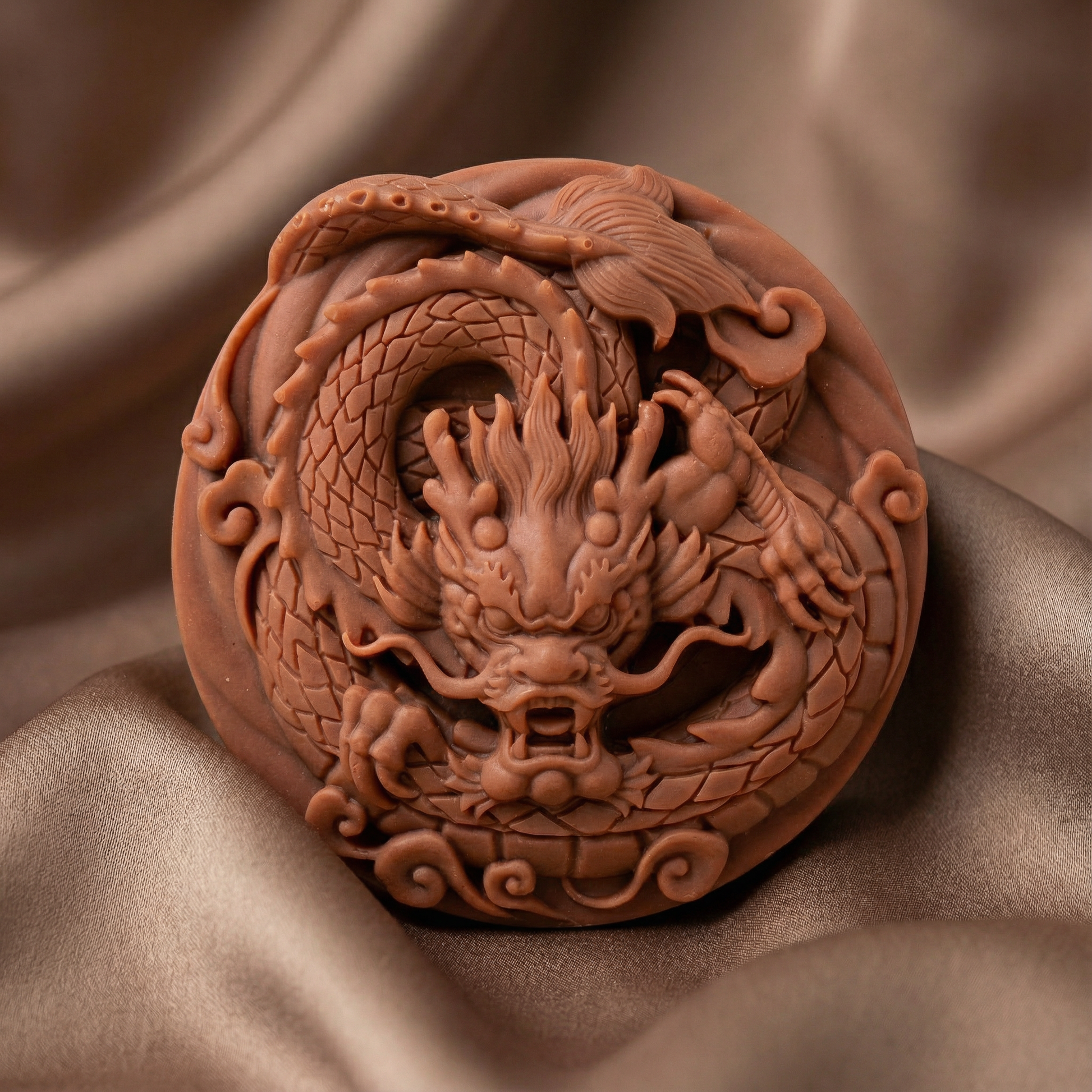 Silk & Herb Dragon Series red soap bar with shea butter and illite clay