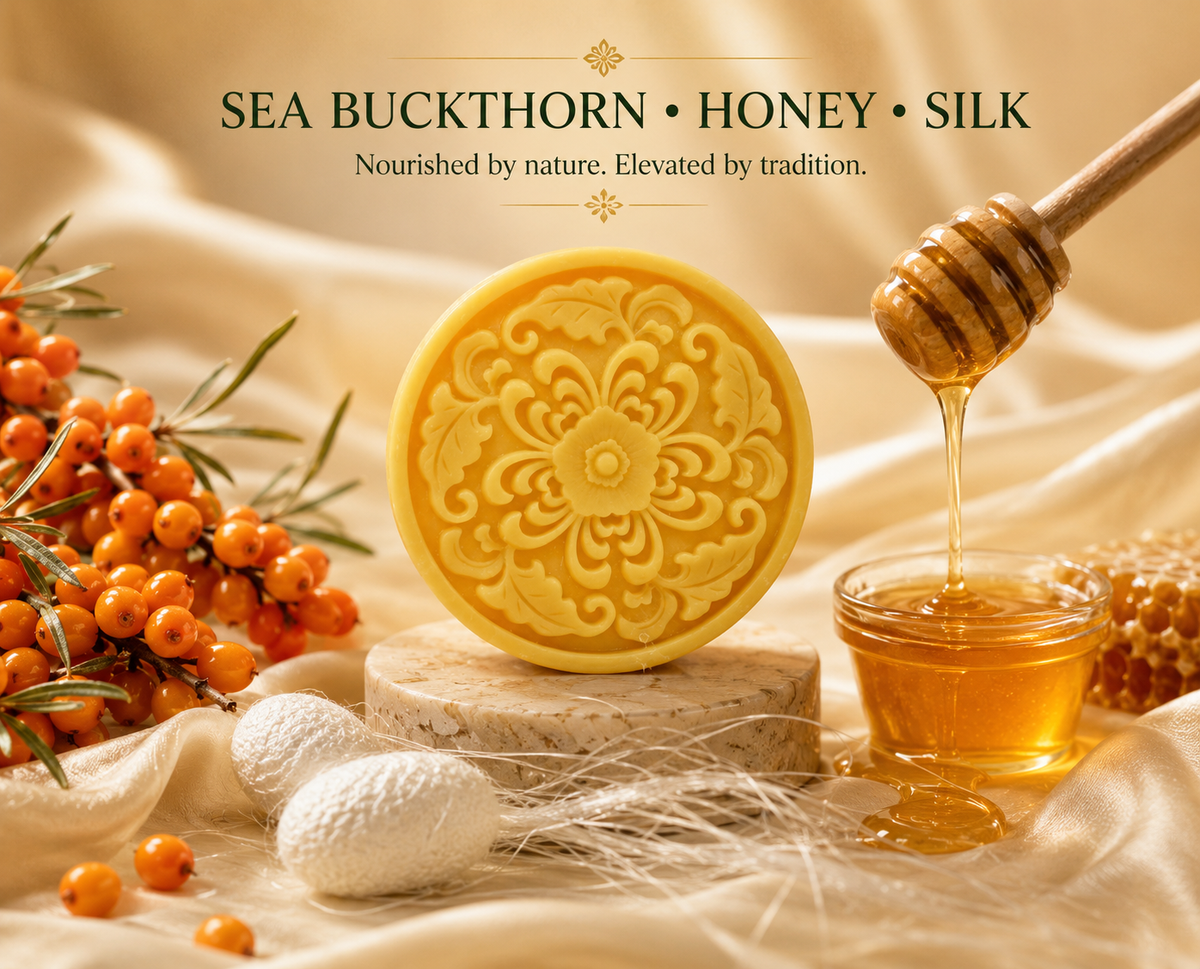 Silk & Herb Embossed Series soap bar close-up